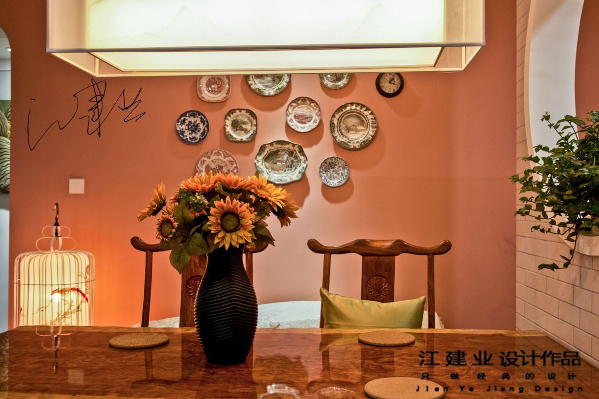 中式餐廳背景墻實(shí)景圖