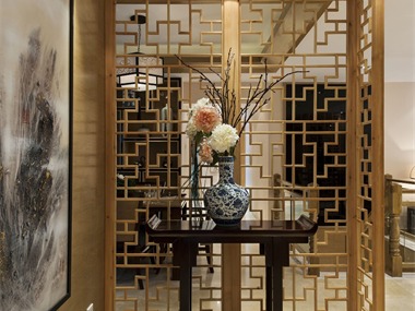 中式玄關(guān)隔斷實景圖
